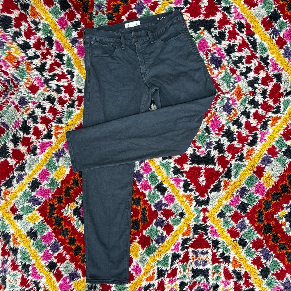 Garment-Dyed Slim Jeans - Thundercloud